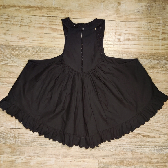 Zara Black Crop Flowey Sleeveless Top Size M - Picture 4 of 5